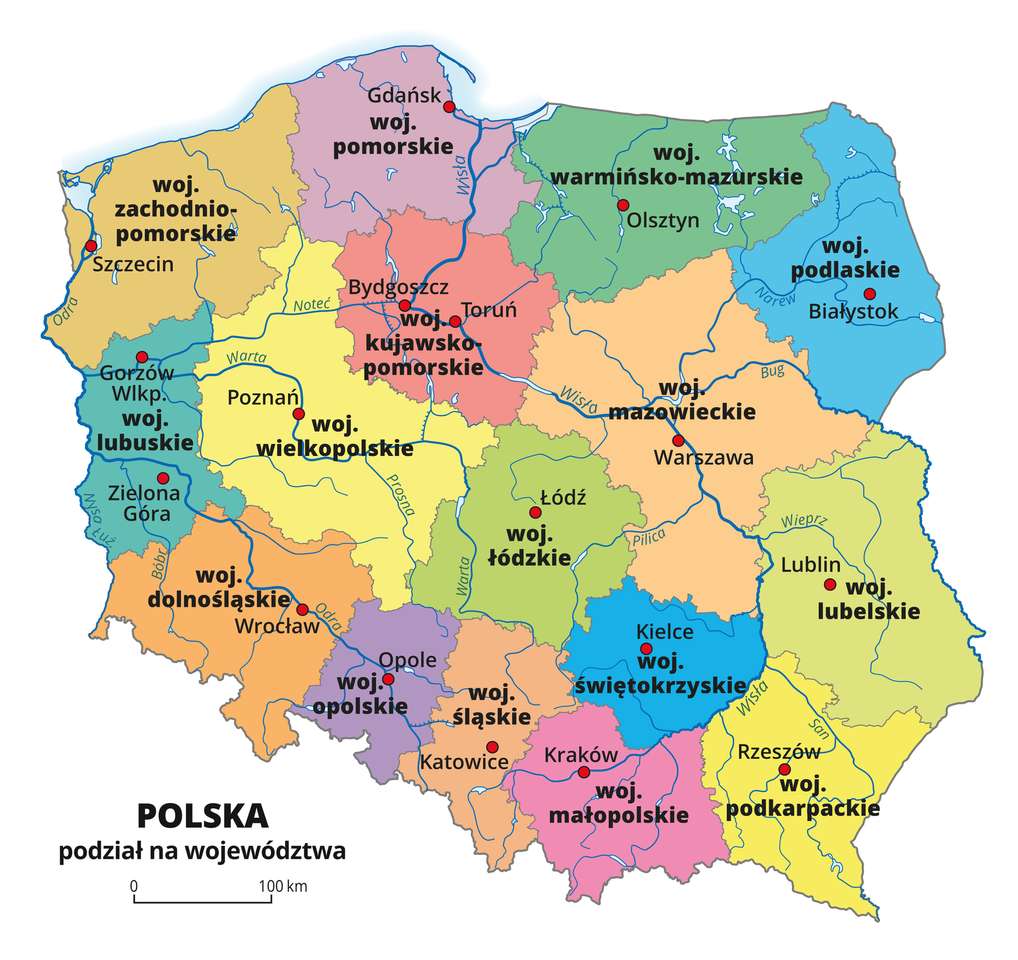 Napa Polski- województwa puzzle online