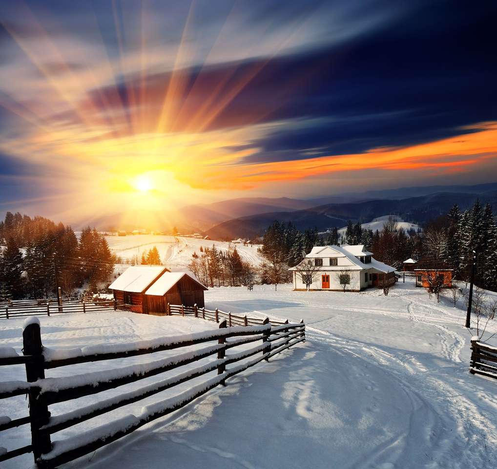 Zimowy krajobraz na Ukrainie puzzle online