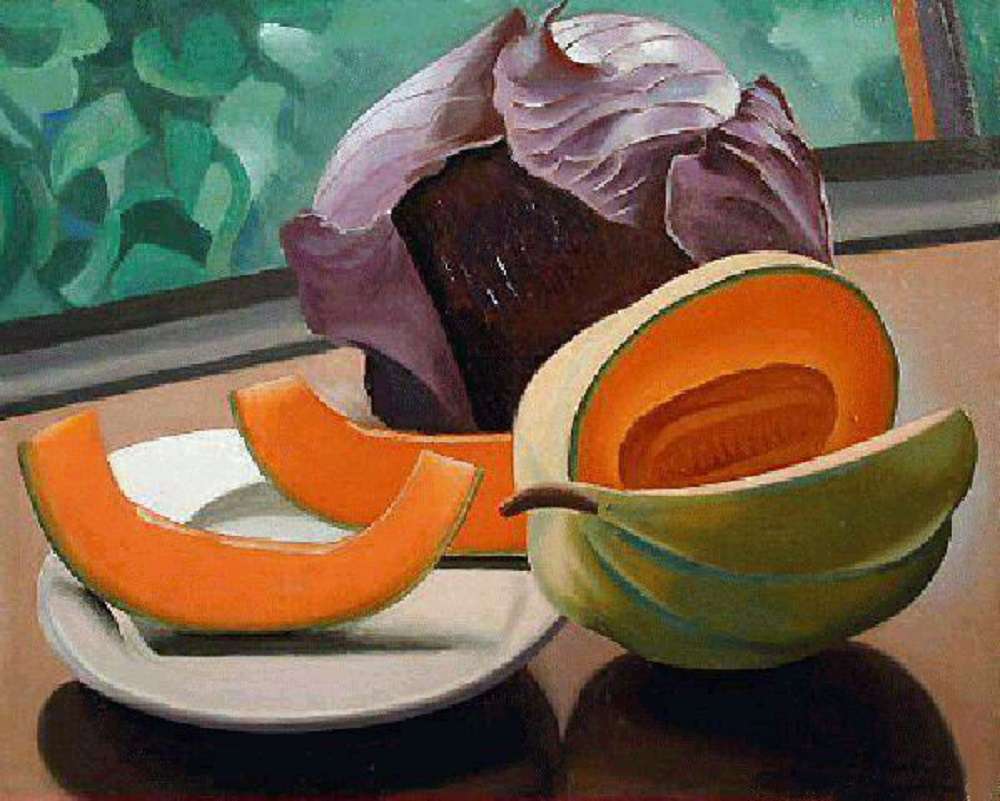"Melon i czerwona kapusta" Auguste Herbin (1882-1960) puzzle online