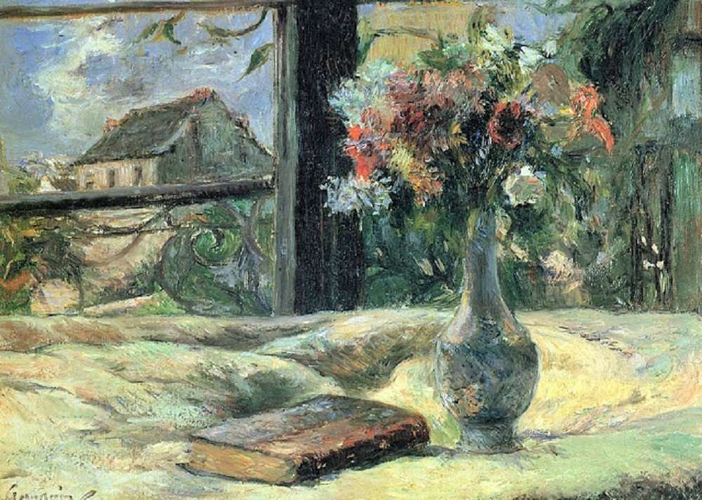 "Wazon kwiaty w oknie" De Paul Gauguin puzzle online