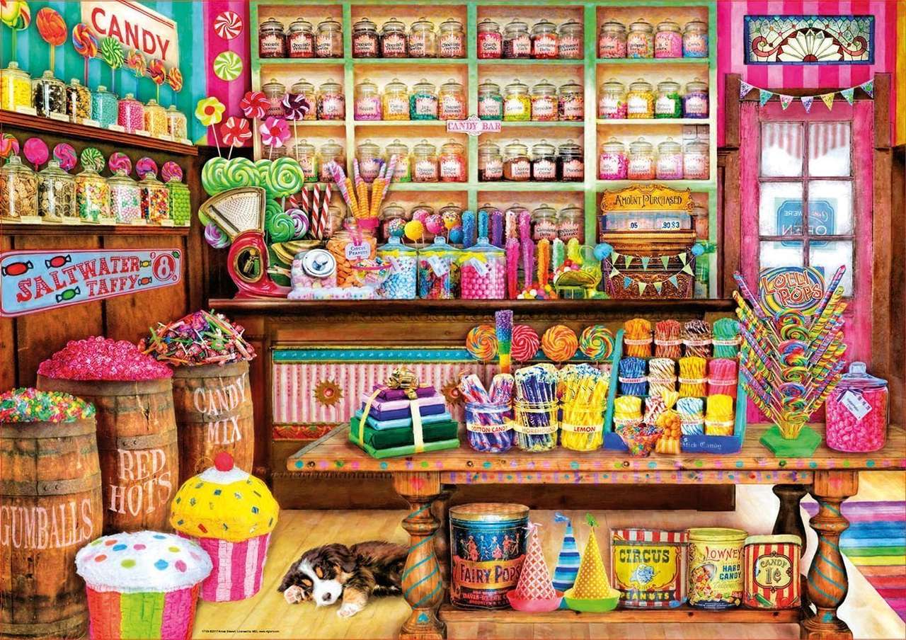 sklep ze słodyczami puzzle online