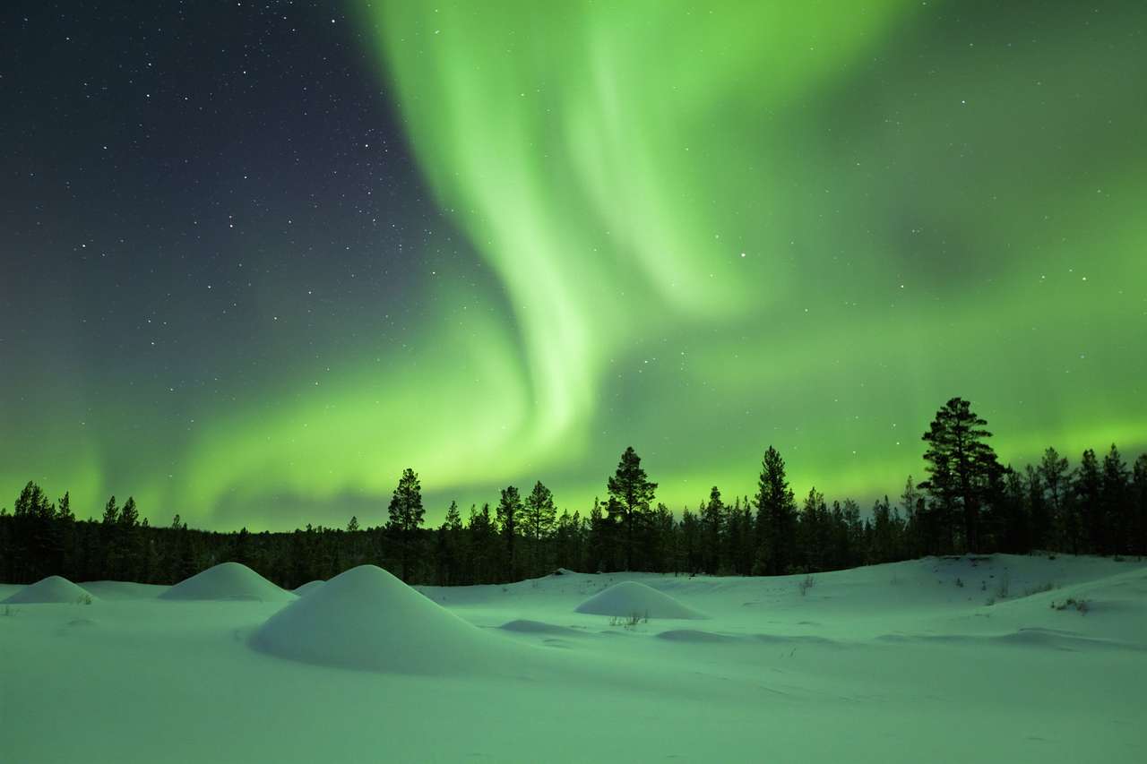 Północne światła w Finlandii puzzle online