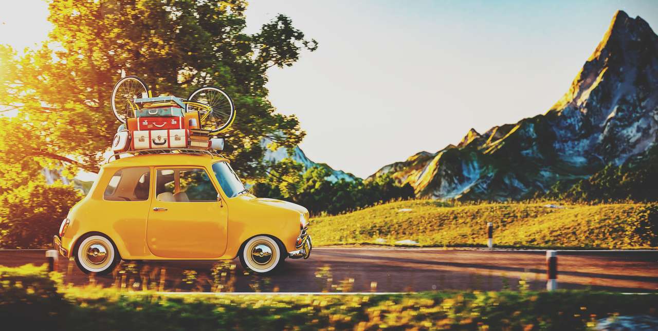 Mały żółty samochód puzzle online
