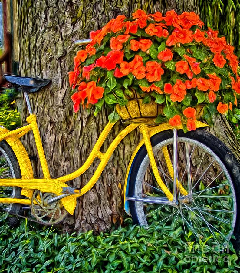 Fleurs sur un vélo puzzle
