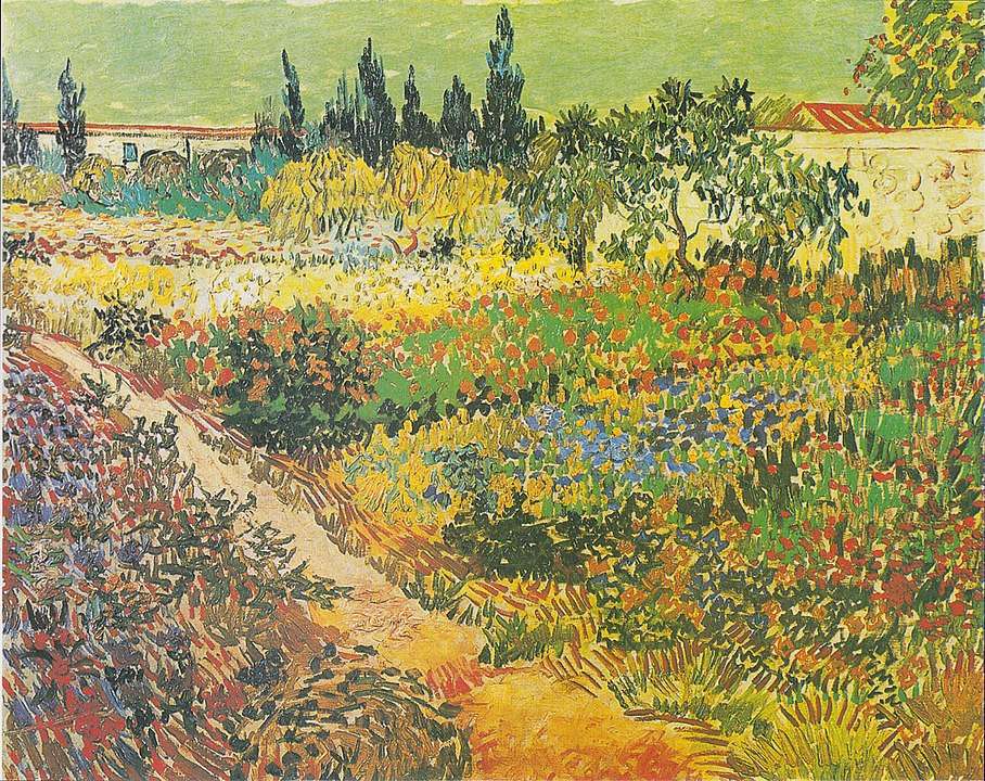 Van Gogh ogród kwiatowy puzzle online
