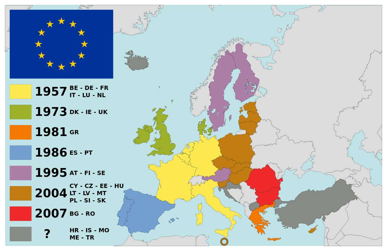 mapa historii UE puzzle online