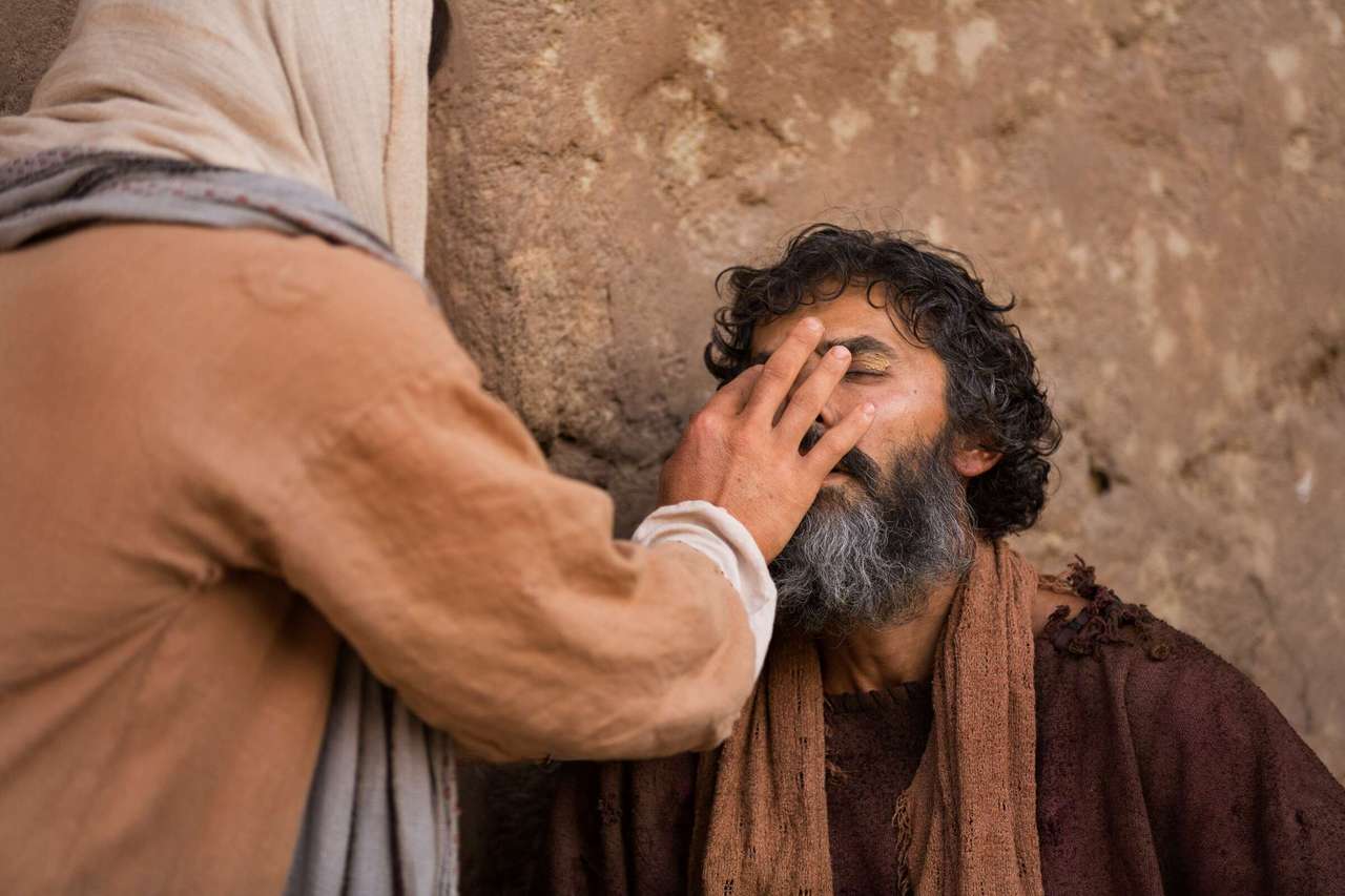 Jezus zdrowy ślepy człowiek puzzle online