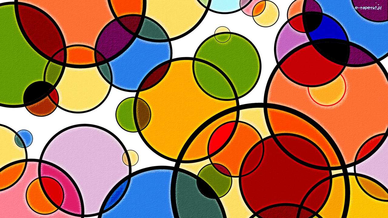Grafika komputerowa- kolorowe koła, tekstura puzzle online