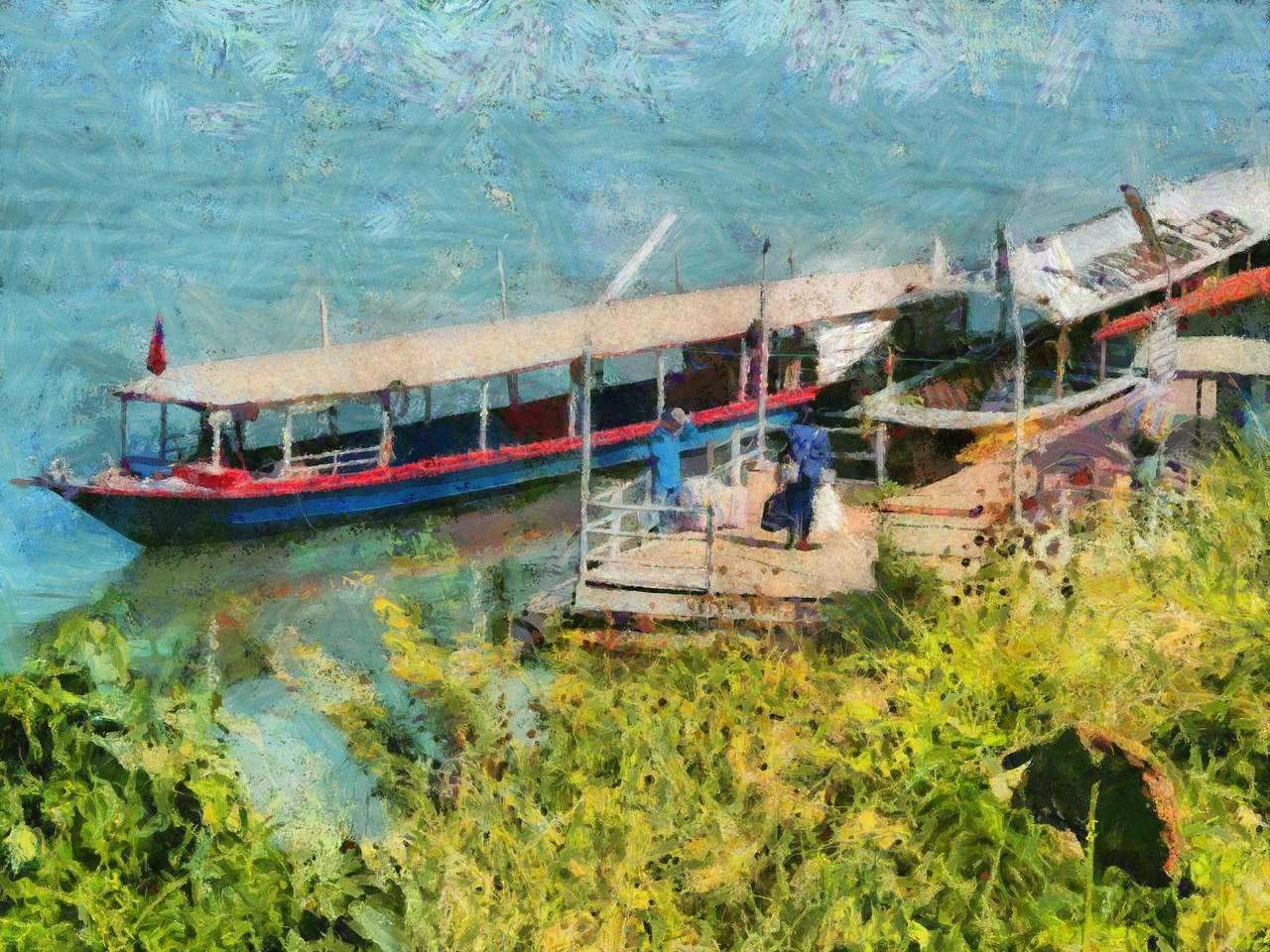 Łodzie rzeki Mekong. puzzle online