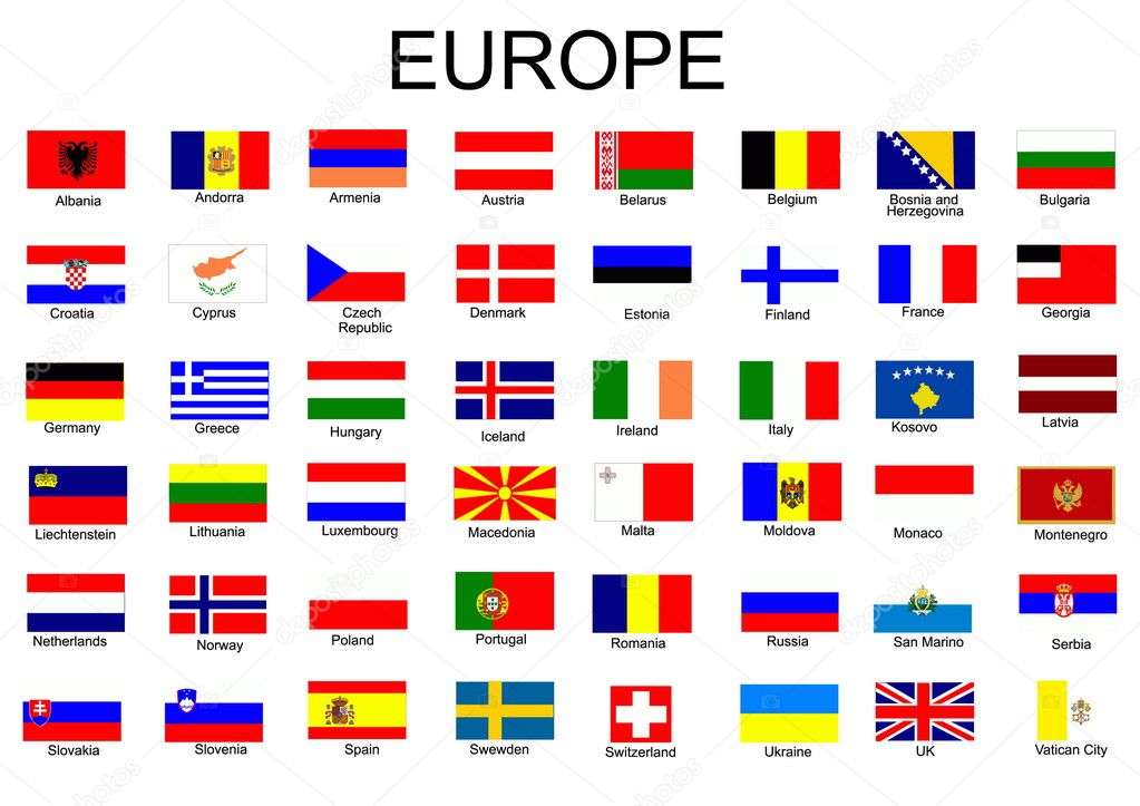 Flagi europejskich państw puzzle online