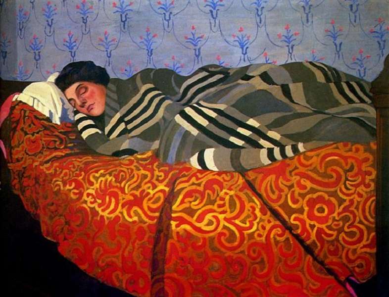 "Kobieta leżąca, śpiąca" félix vallotton 1899 puzzle online