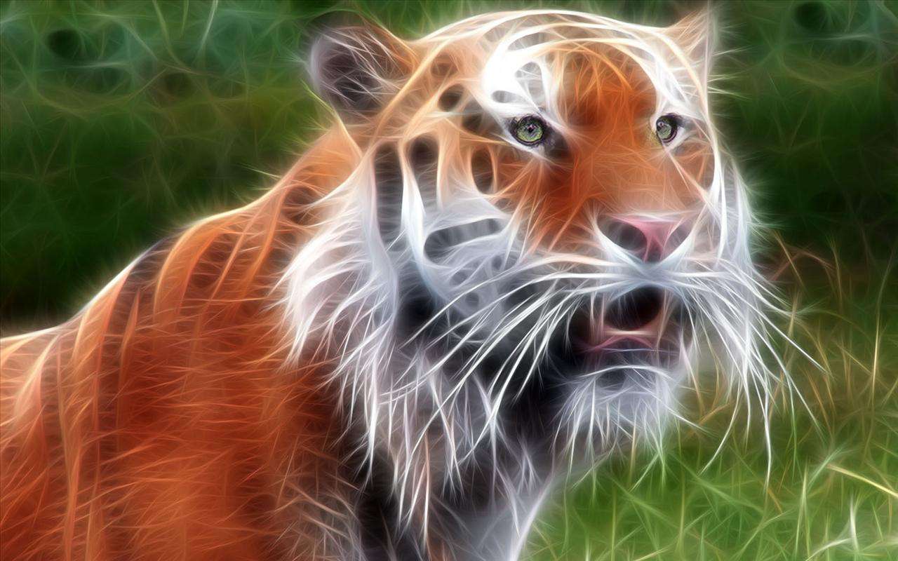 Tygrys na łące puzzle online