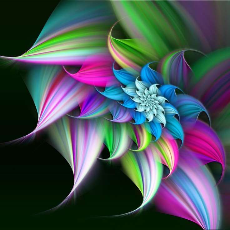 Grafika komputerowa- kolorowy kwiat puzzle online