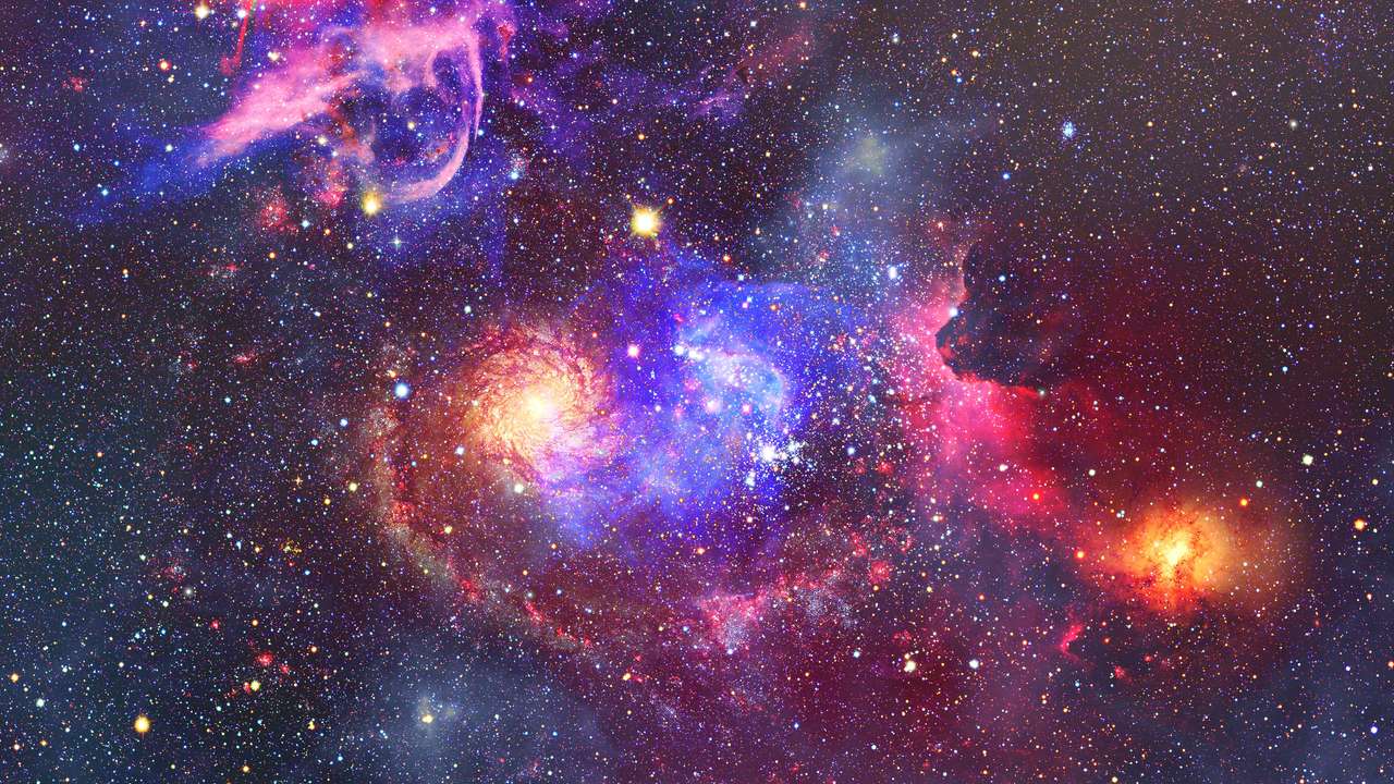 Mgławica Blue Galaxy ze świecącymi gwiazdami puzzle online