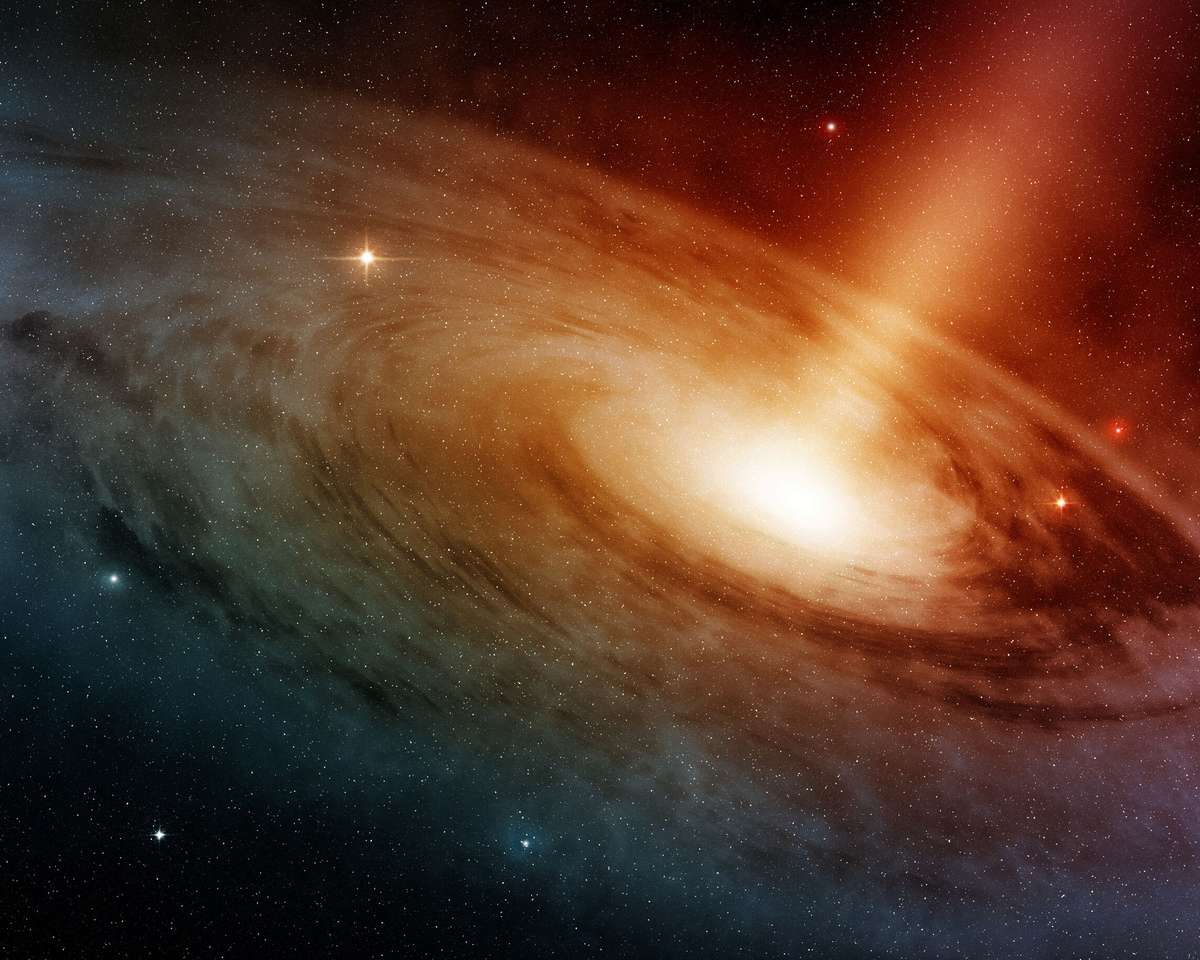 Sistema de galáxia espiral. quebra-cabeça online