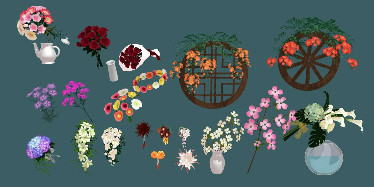 Piękny obraz kwiatów puzzle online