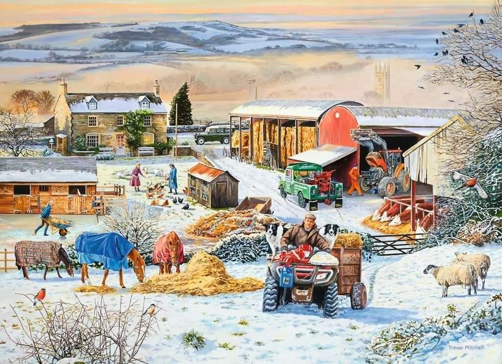 Zima na farmie. puzzle online