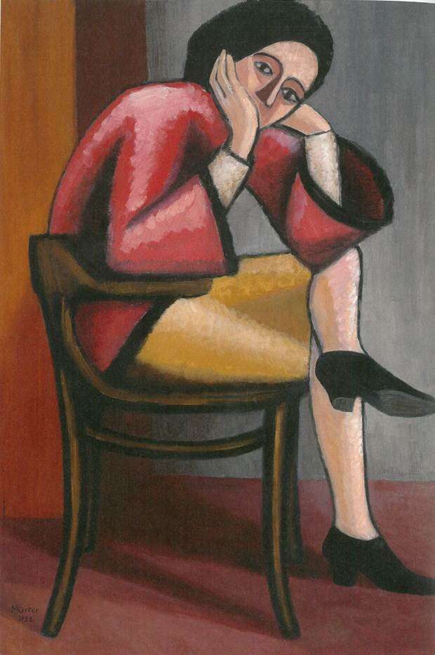 "Kobieta w myśli II" Gabriele Münter (1928 = puzzle online