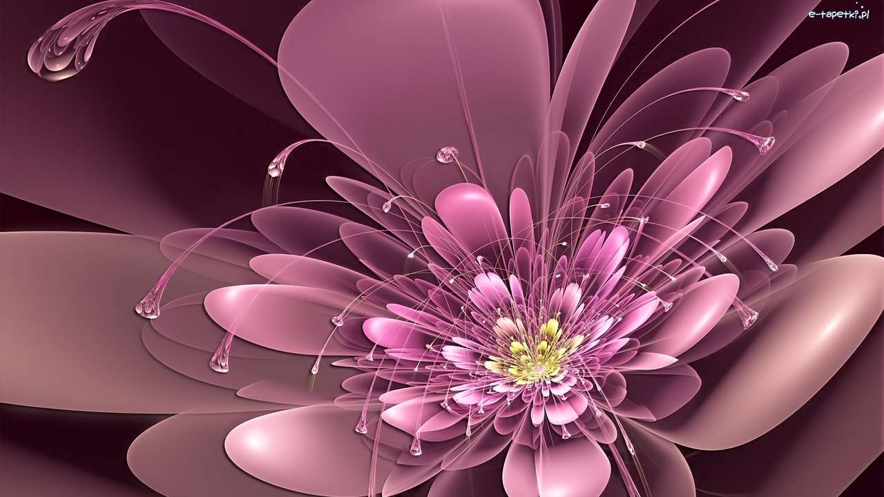 Grafika- kwiat puzzle online