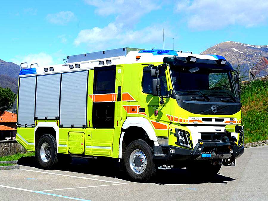 Limeellow samochód strażacki puzzle online