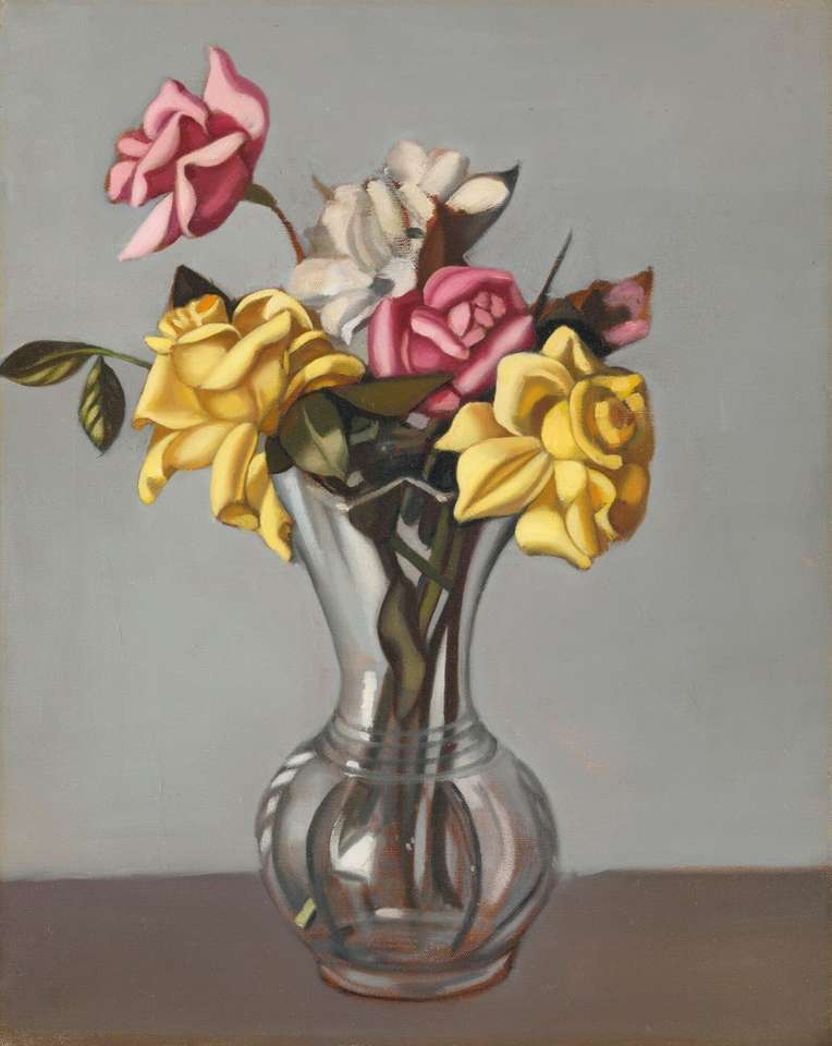 "Róże w" Tamara de Lempickiej (1952) wazonie " puzzle online