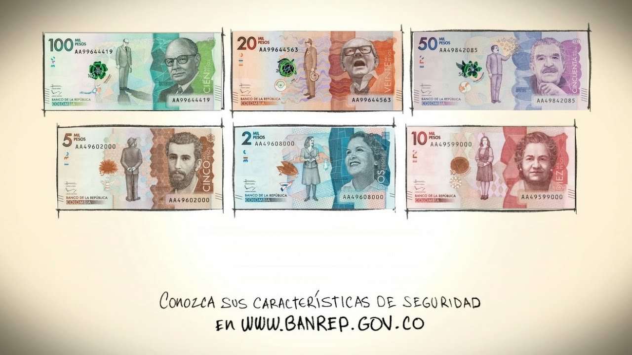 Bieżące banknoty z Kolumbii puzzle online
