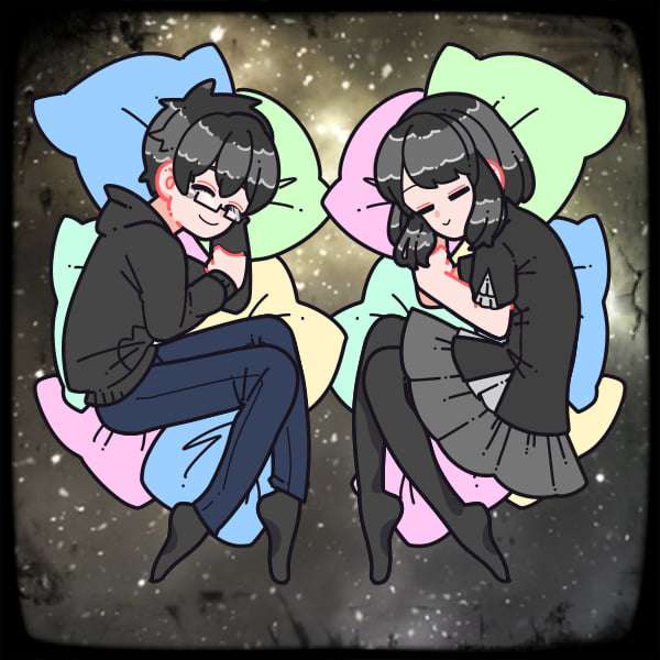 Para śpi w przestrzeni puzzle online