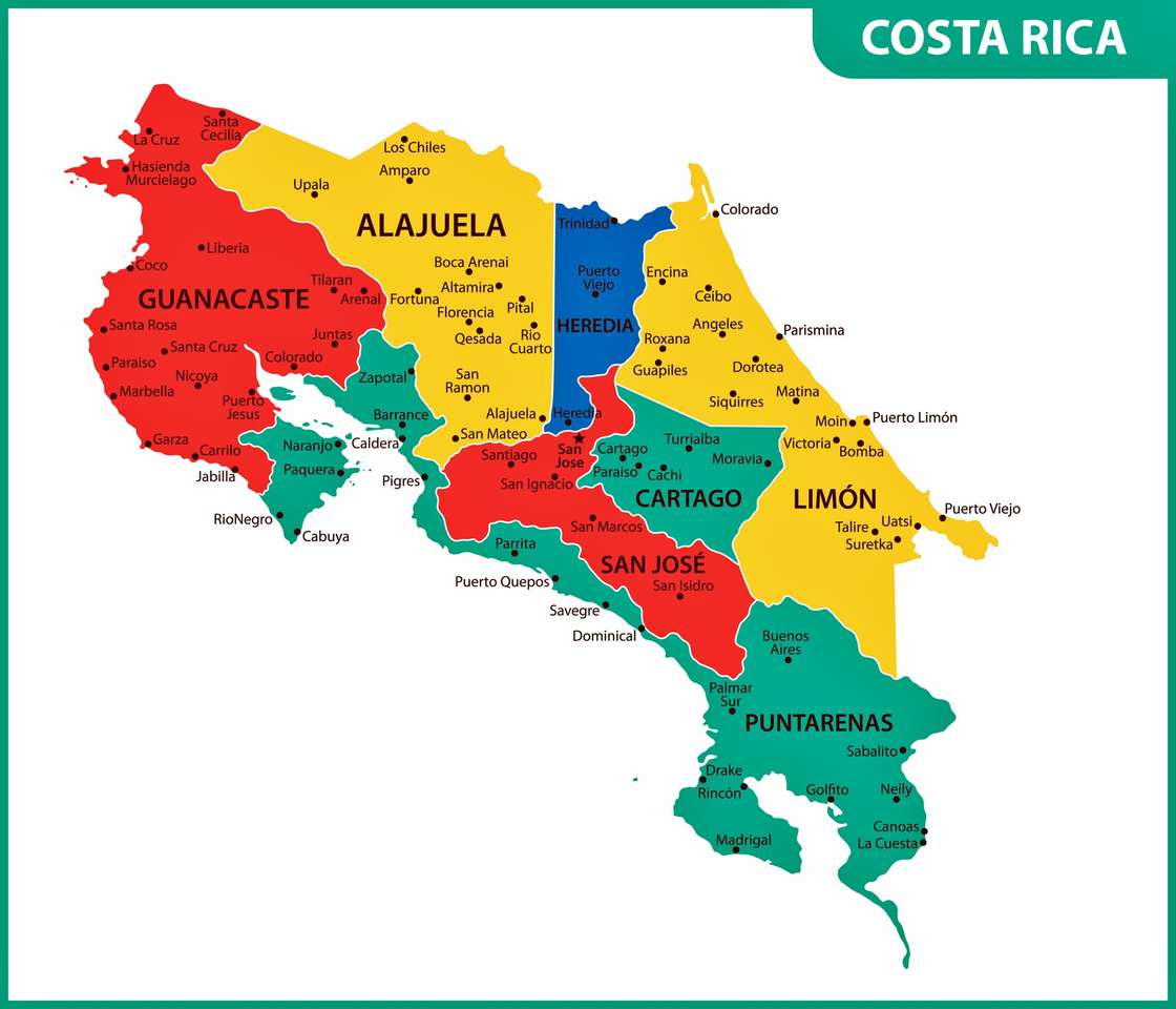 Geografia Kostaryki puzzle online