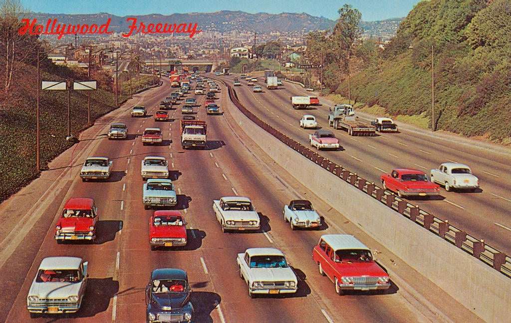 CIRCA 1960S Hollywood Freeway mirando hacia el norte rompecabezas