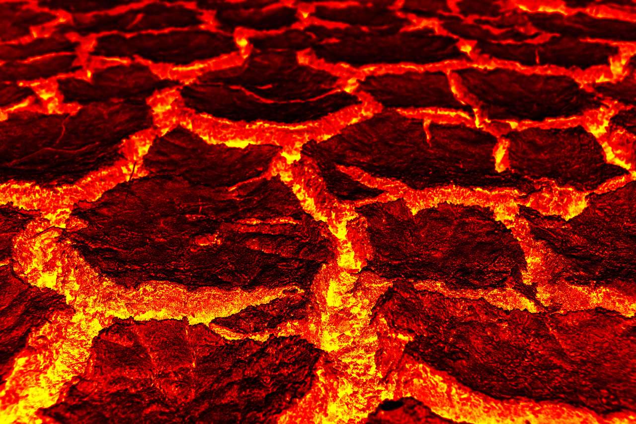 Płomienie i erupcja Inferno w wulkanie puzzle online