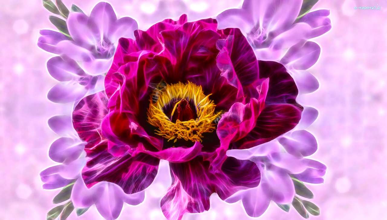 Grafika- kwiat- mak puzzle online