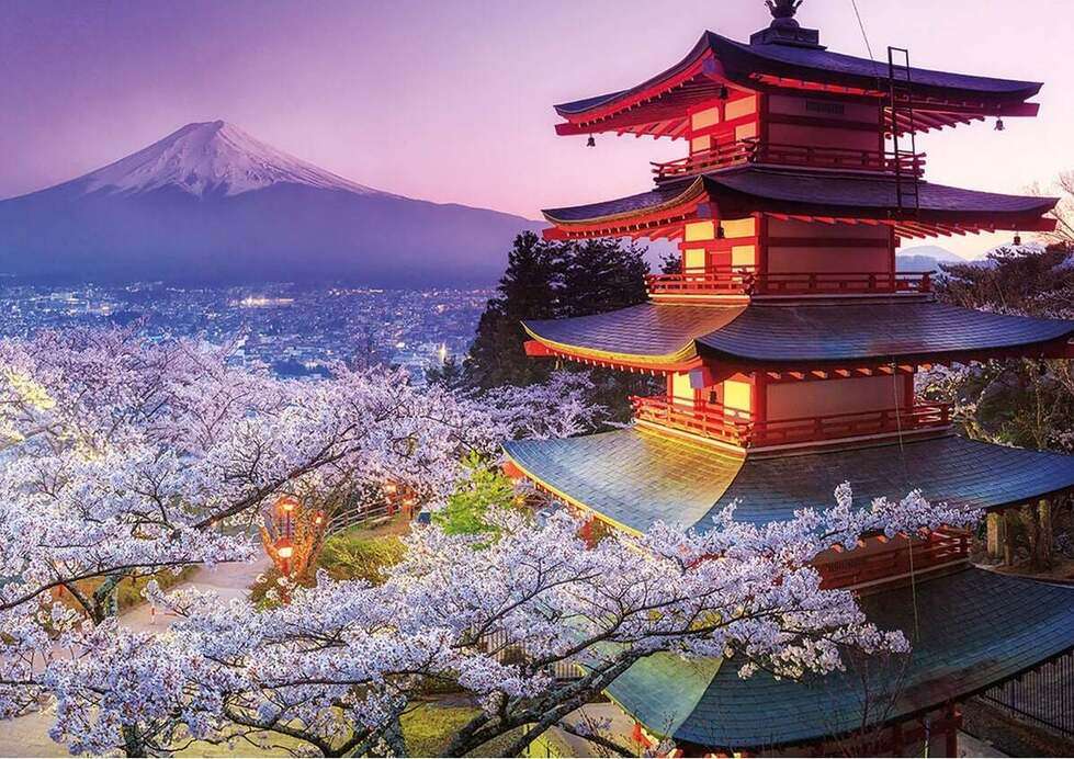 Widok góry Fuji w Japonii puzzle online