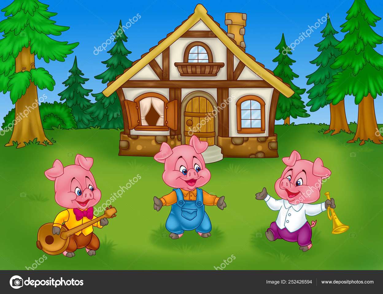 3 świnie. puzzle online