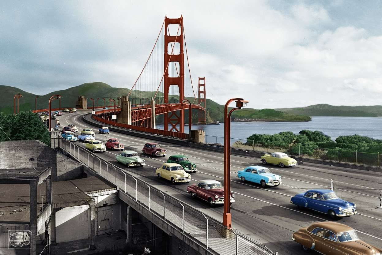 Samochody przekraczające most Golden Gate puzzle online