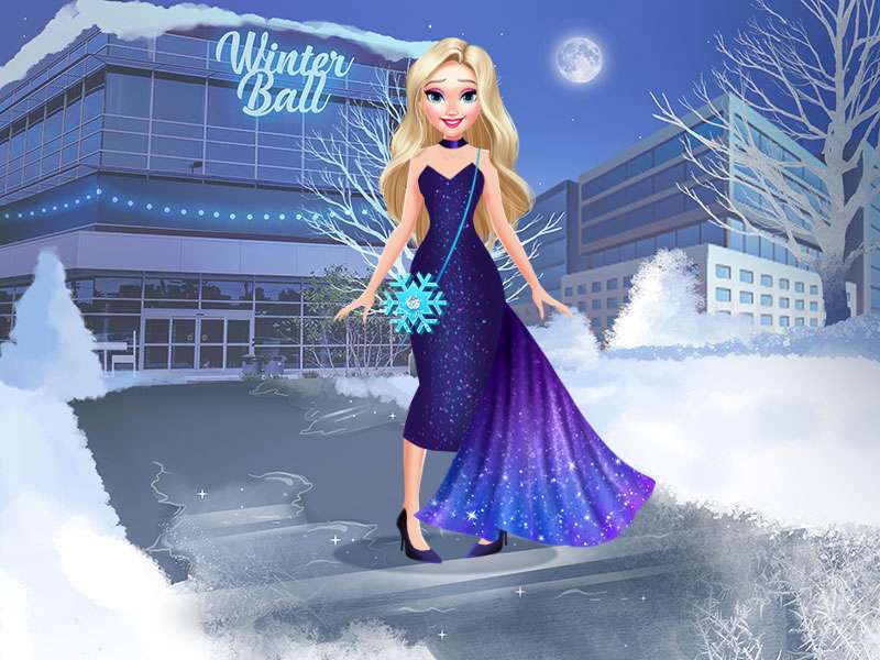 Elsa w zimowej piłce puzzle online