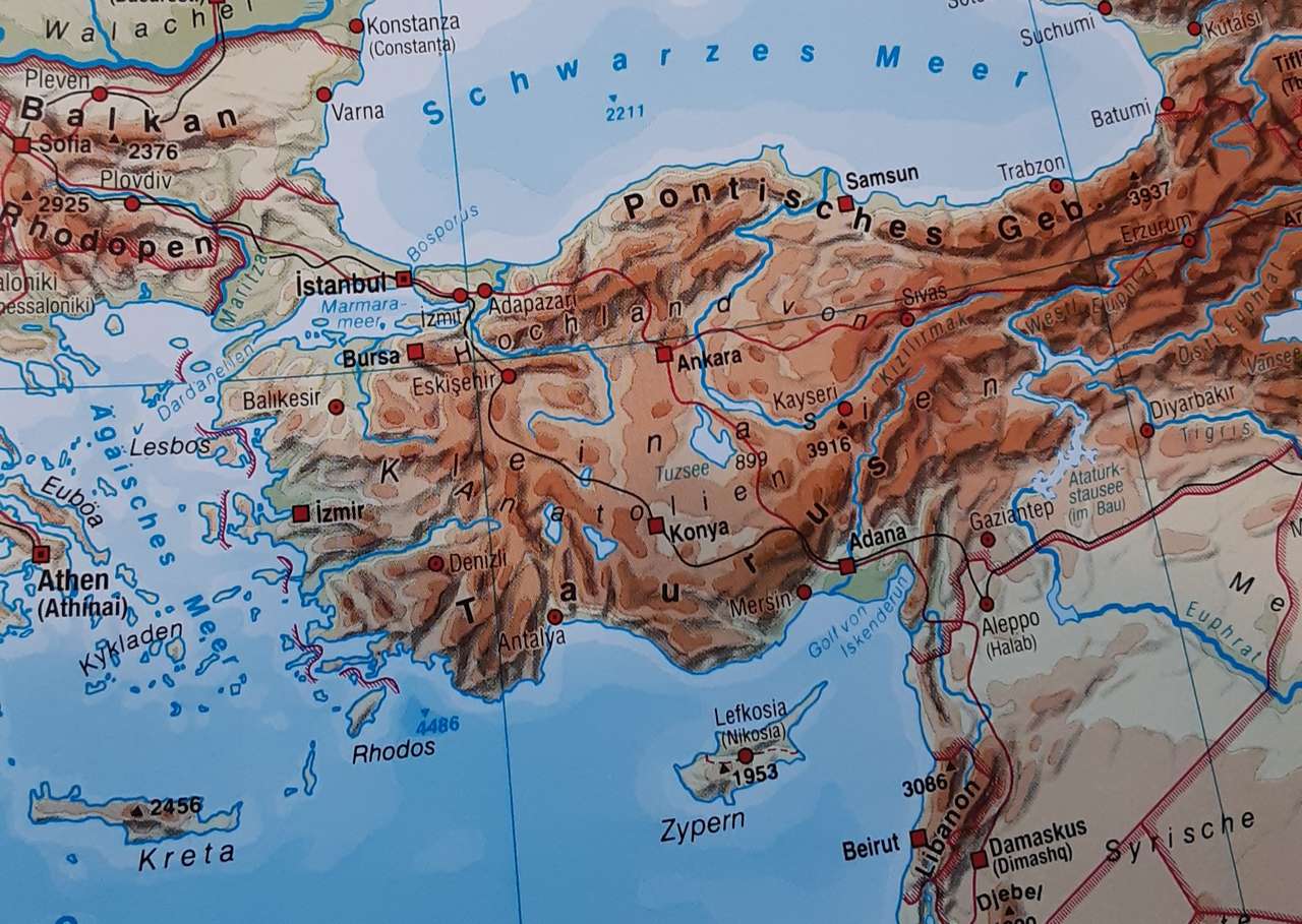 Mapa Turcji. puzzle online
