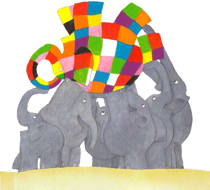 Elmer: kolorowy słoń puzzle online