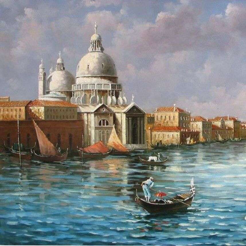 Widok Wenecji (po malowaniu) puzzle online