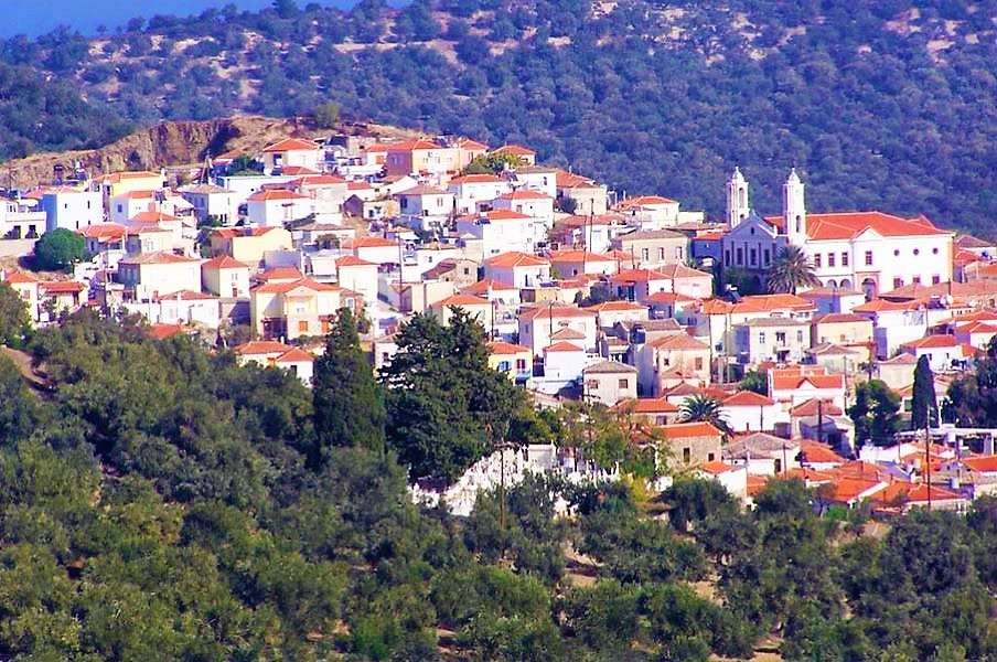 Pamfila na Lesbos Greckiej wyspie puzzle online