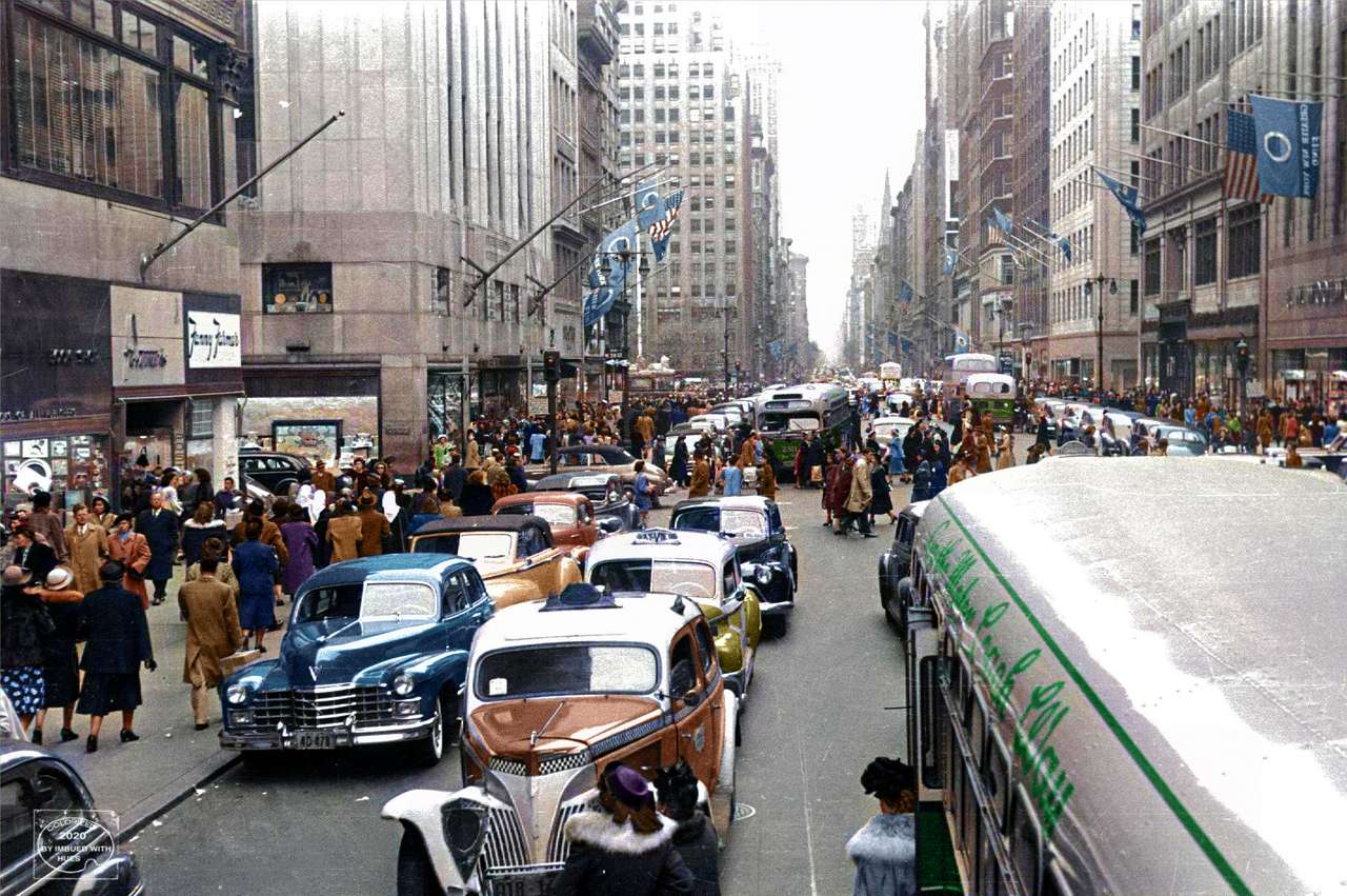 1940's - 34th Street i 5th Avenue Nowy Jork puzzle online