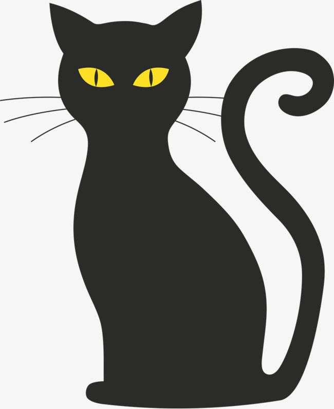 czarny kot puzzle online