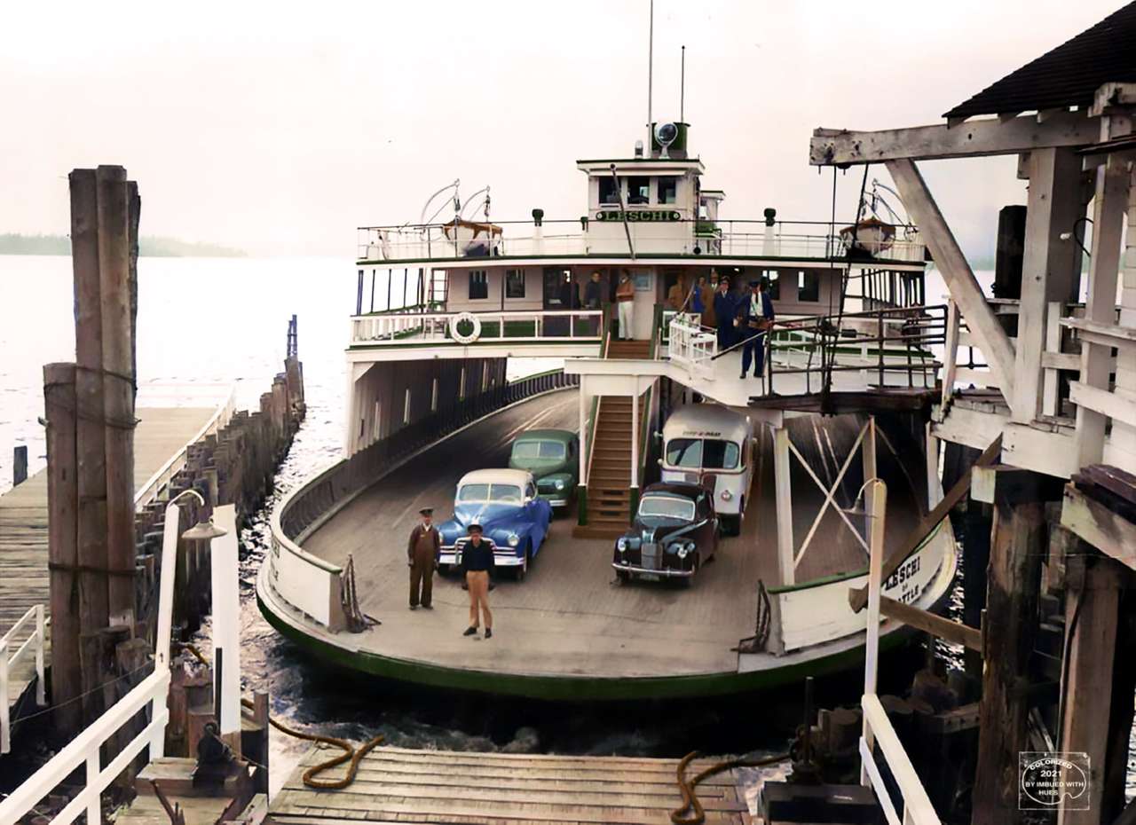 1948 - Leschi Ferries ludzie z Seattle do Kirkl puzzle online