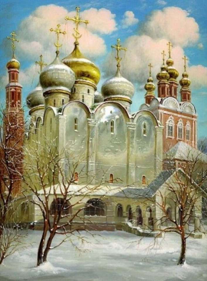 Piękny rosyjski budynek religijny (rysunek) puzzle online