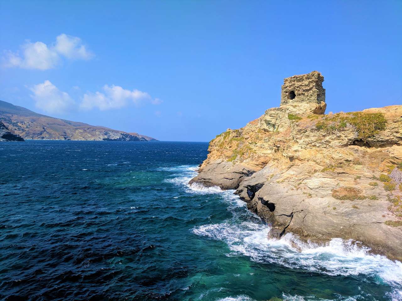 Wybrzeże Andros Grecka Wyspa puzzle online