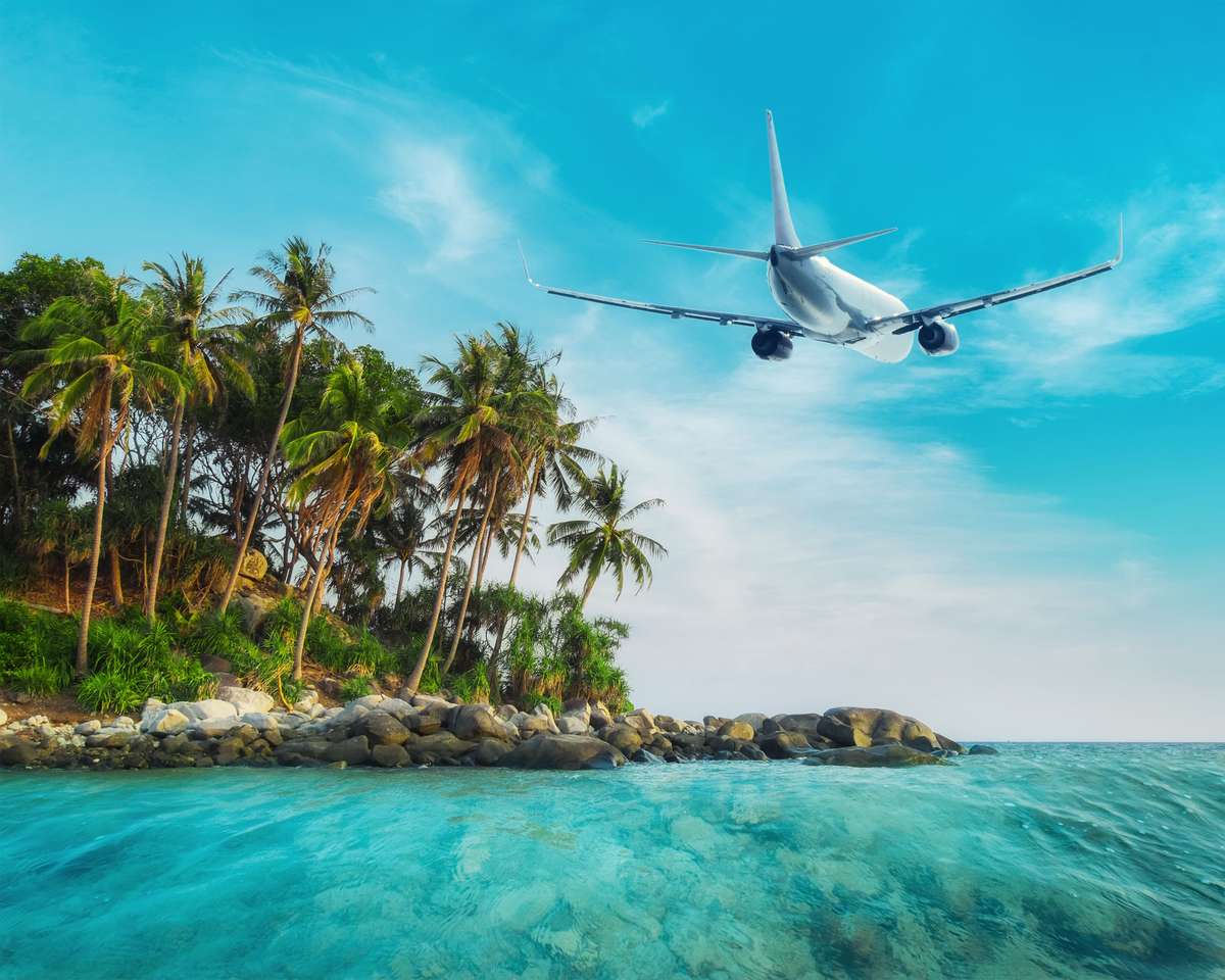 Samolot nad niesamowitym krajobrazem puzzle online