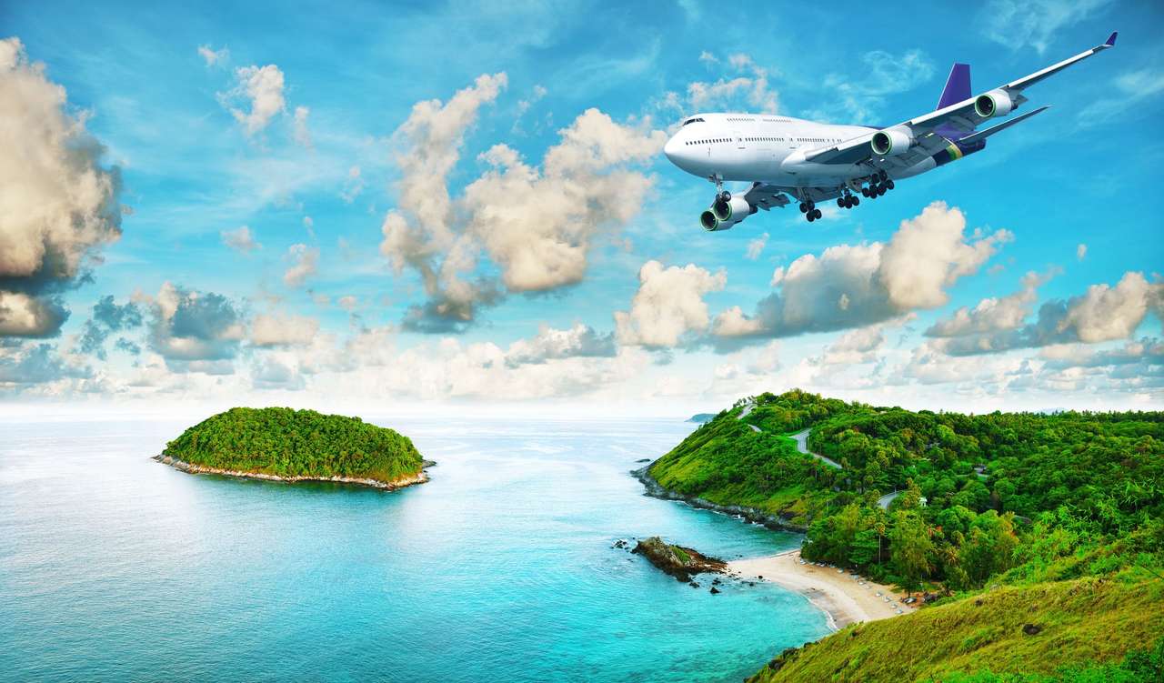 Liner Jet na tropikalnej wyspie puzzle online