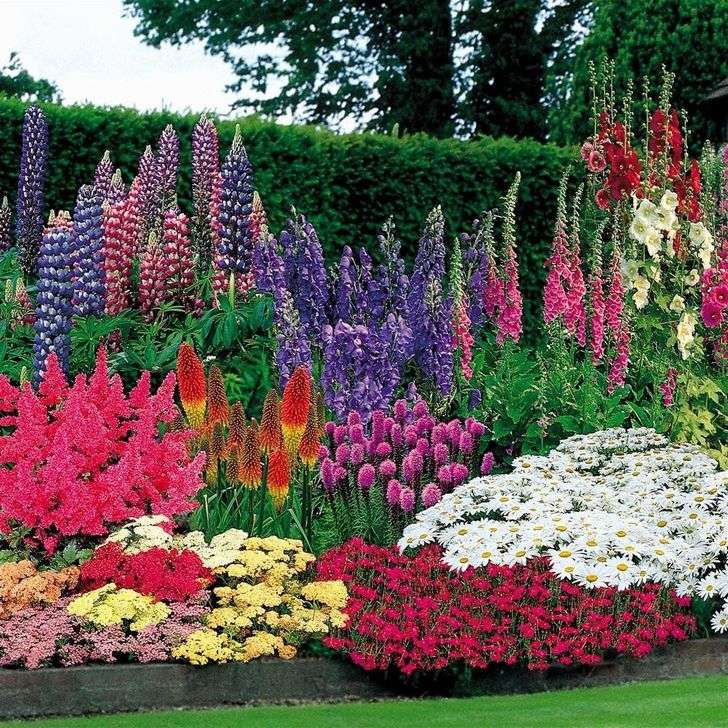 Rabaty kwiatowe w ogrodzie puzzle online
