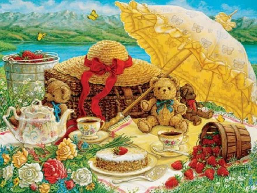 Picnic on the lake. jigsaw puzzle