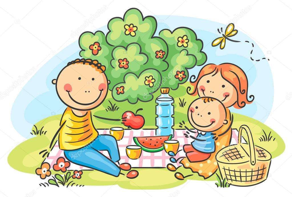 Ilustrare - pe un picnic puzzle