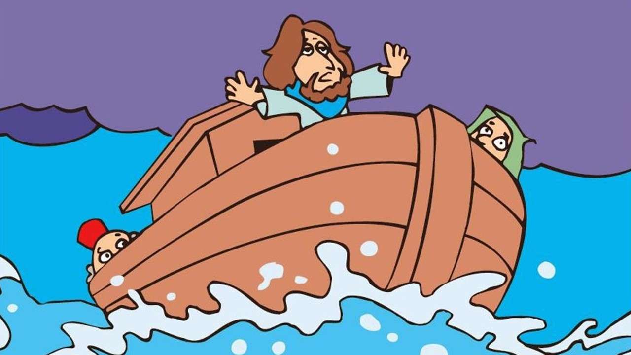 Jezus uspokaja burzę! puzzle online